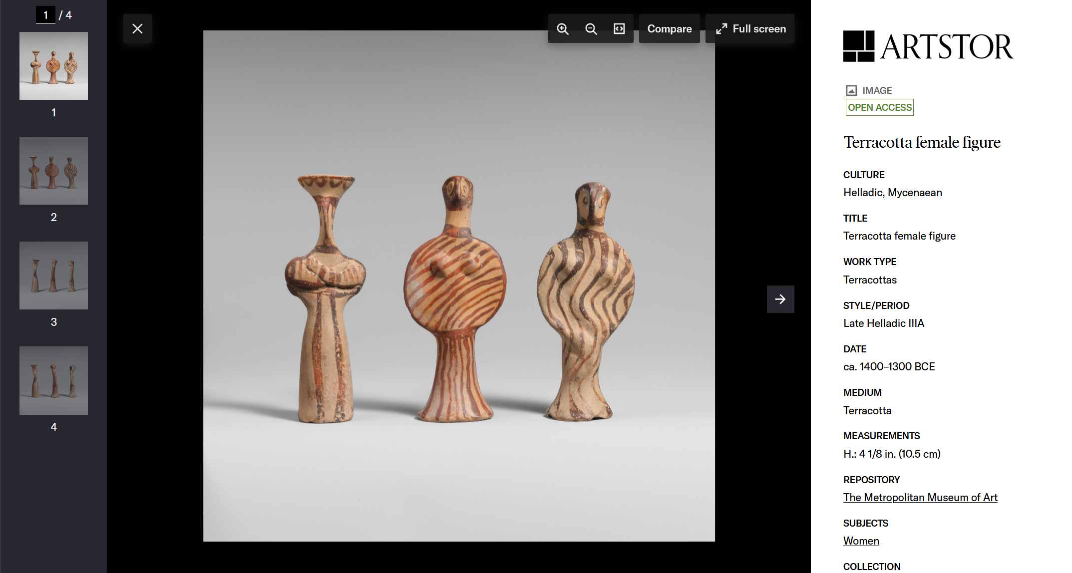 Compound object with thumbnail navigation