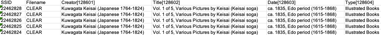 Inputting CLEAR into filename column in Excel